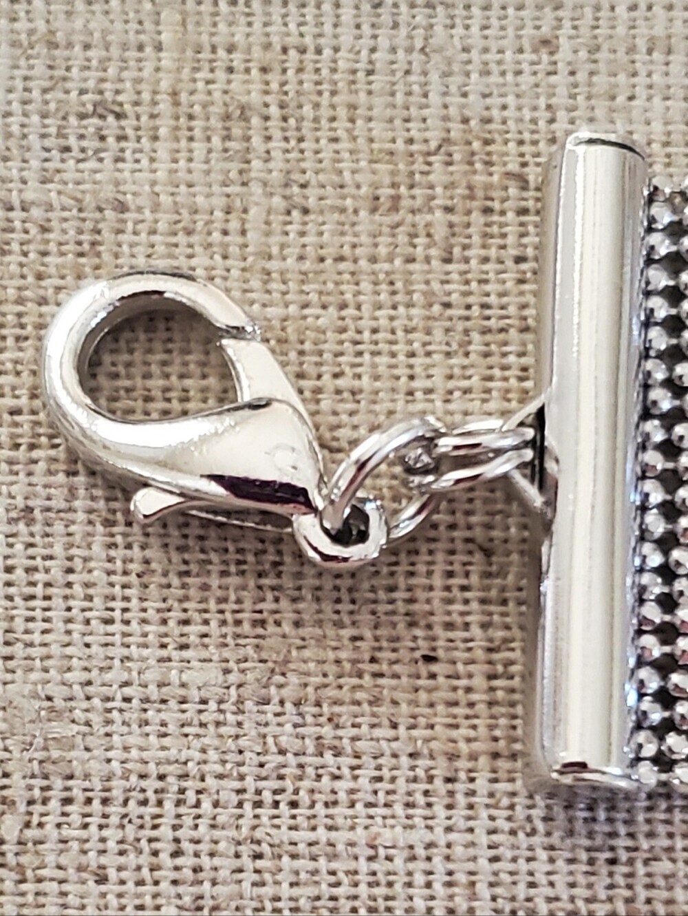 Sparkling Rhinestone Mesh Wide Cuff Bracelet | Silver Tone Statement Wristband - Picture 6 of 8